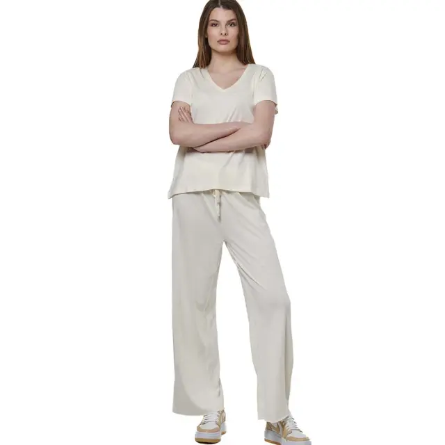 Body Action Women's Wide-Leg Pants Εκρού 021527-05A (Body Action)