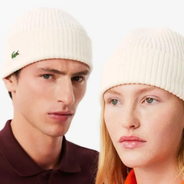 Unisex Μάλλινος Σκούφος Lacoste RB0001-70V Μπεζ - ONESIZE 3