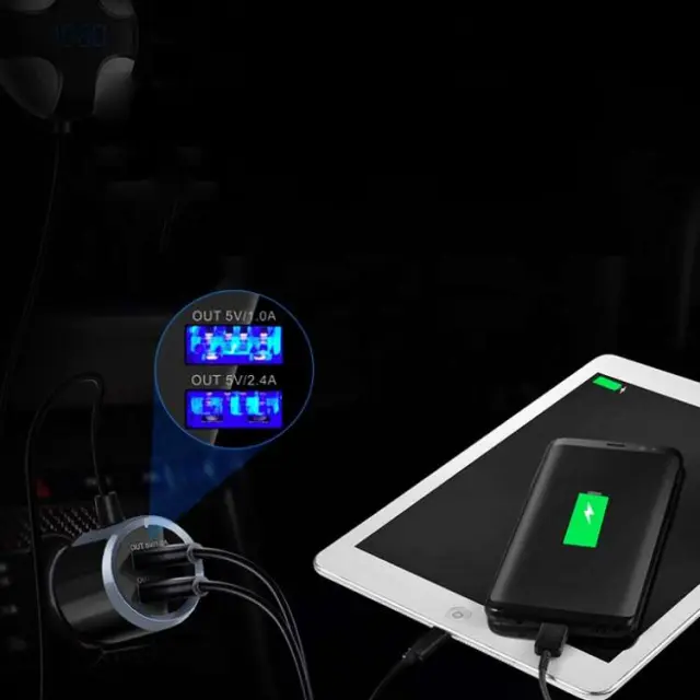 Car MP3 Bluetooth Hands-Free FM Transmitter με 2 θύρες USB BC29B 2