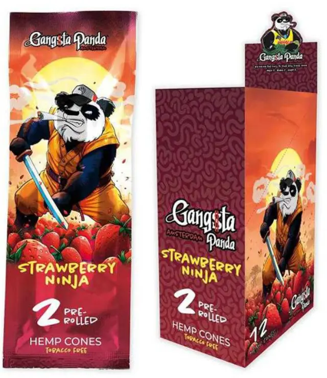 Gangsta Panda Blunt Wraps Πουρόφυλλα - Strawberry 2φ.