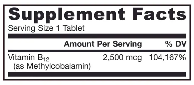 Jarrow Formulas Methyl B-12 2500 mcg 2