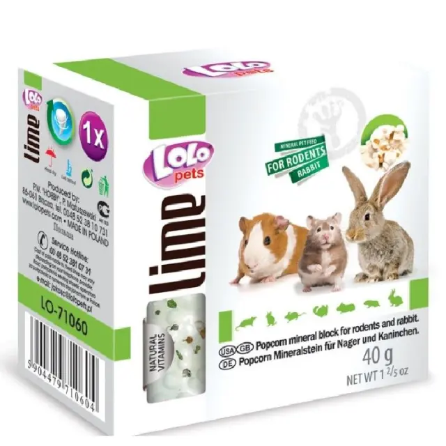 Lolo Pets Πέτρα Ασβεστίου Τρωκτικών Ποπ Κορν 40gr