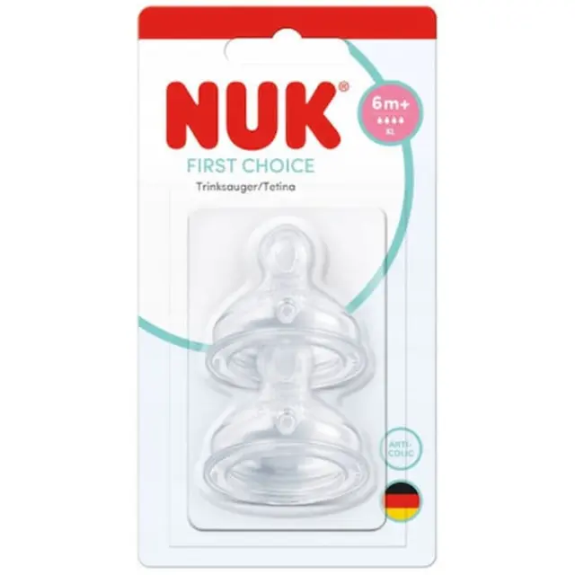 Nuk First Choice Plus Θηλές από Σιλικόνη Μεγάλης Ροής για 6+ μηνών 2τμχ
