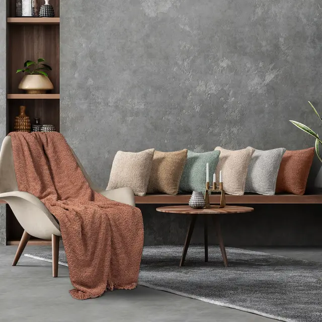 Ριχτάρια Σετ 3 Τεμ 180x160-180x250-180x300 Beauty Home Lamb Art 8570 Pink 100% Chenille