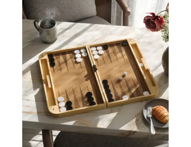 Ξύλινο επιτραπέζιο παιχνίδι 2 σε 1 Blitz Backgammon Umbra με τάβλι, ντάμα και διαστάσεις 48x37x2.5cm1022695-390 3