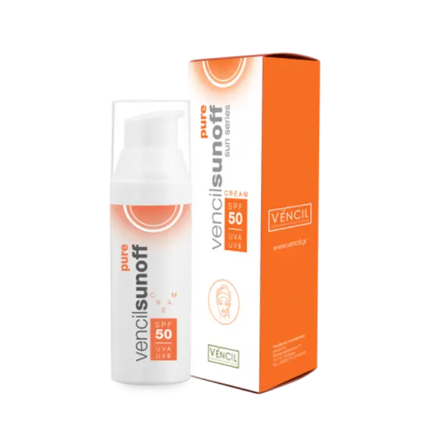 Vencil | Sunoff Pure Cream SPF50 Αντηλιακή Κρέμα Προσώπου με Υψηλό Δείκτη Προστασίας | 50ml