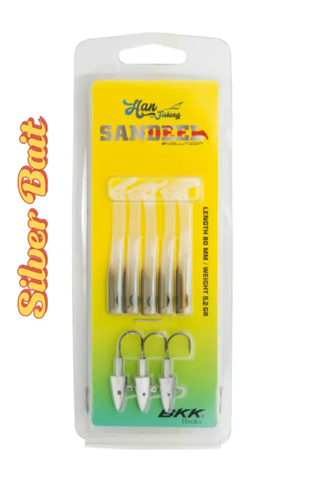 Hanfish SANDEEL 80 – Σιλικόνη 8cm 5.2g με BKK Hook - Τεχνητό Δόλωμα - SILVER BAIT