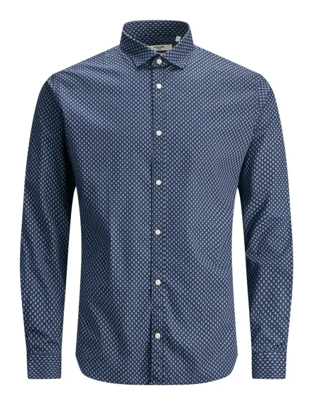 JWHBLACKPOOL STRETCH SHIRT LS UK navy blazer