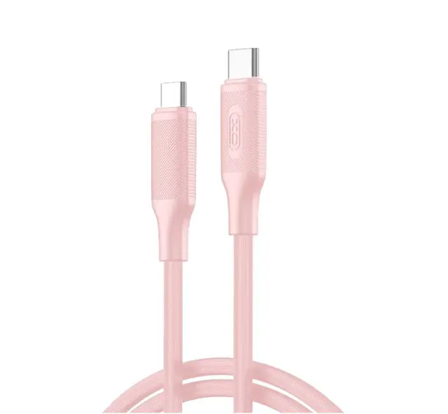 XO NB-Q265B PD 60W Type-C σε Type-C Μινιμαλιστικό Καλώδιο (Ροζ) 16.005.0309