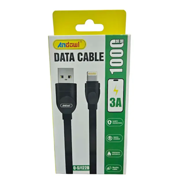 Andowl Q-SJ122B Καλώδιο Δεδομένων USB σε Lightning 3A 1m Μαύρο