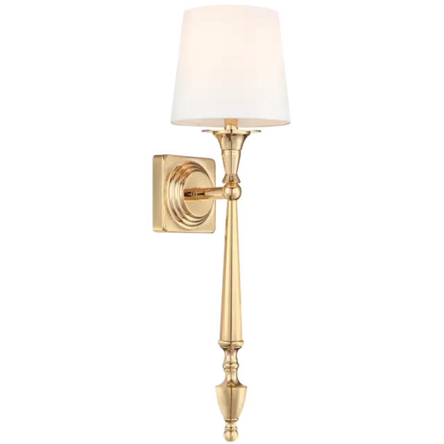 Sconce Austin W01265AU-WH χρυσό με λευκό καπέλο – κομψό και αρμονικό φωτιστικό τοίχου 2