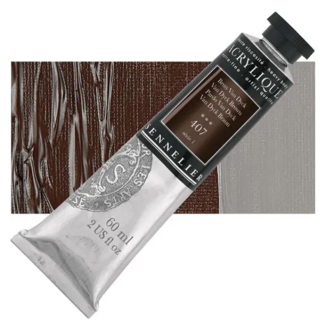 Ακρυλικό Sennelier Extra Fine - 407 Van Dyck Brown S1 - 60ml