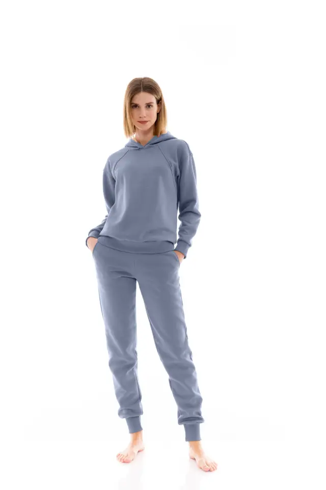 W1464 - Blue Cloud - HOMEWEAR HOOD SOFT SOLID