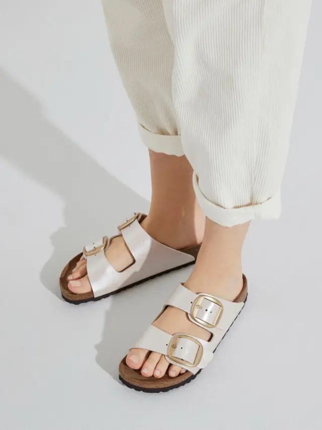Birkenstock Πέδιλα Γυναικείο Birko-Flor(ανθεκτικό υλικό της Birkenstock-επιτρέπει την επαφή με το νερό) Μπεζ BIR/ARIZONA BIG BUCKLE 1020032 P/WHITE 2