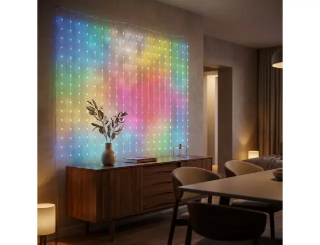 400 Smart LED Twinkly Curtain (TWW400SPP-TEU) με Διάφανο Καλώδιο, Βluetooth, WiFi Και Έλεγχο μέσω Κινητού ΤηλεφώνουTWW400SPP-TEU