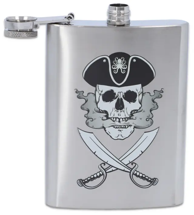 Hip Flask Φλασκί Ποτού Chrome Pirate (F4010) - 240ml 3