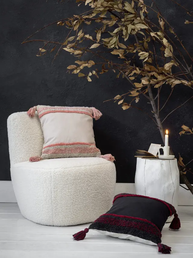 Διακοσμητικό Μαξιλάρι 45Χ45 Με Γέμιση Nima Janelle Dark Gray 100% βαμβακερό 3