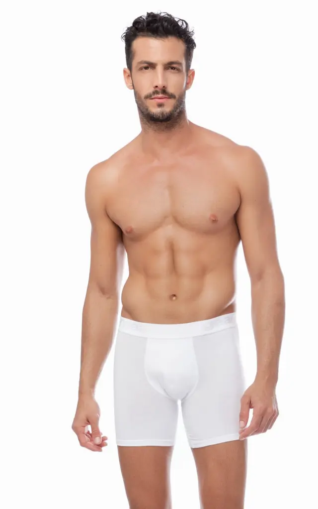 Mengear Basic Ανδρικό Βαμβακερό Long Boxer Εξωτερικό Λάστιχο 2τμχ Minerva - ΓΚΡΙ ΜΕΛ.ΣΚ. - S