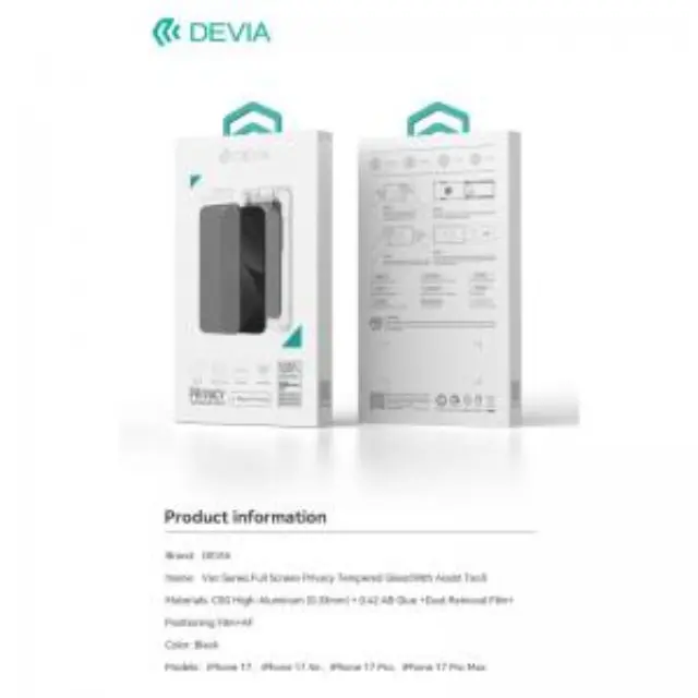 Tempered Glass Full Face Privacy Devia Apple iPhone Air με Βοηθητικό Εργαλείο Van Μαύρο (1 τεμ.) N69880 3
