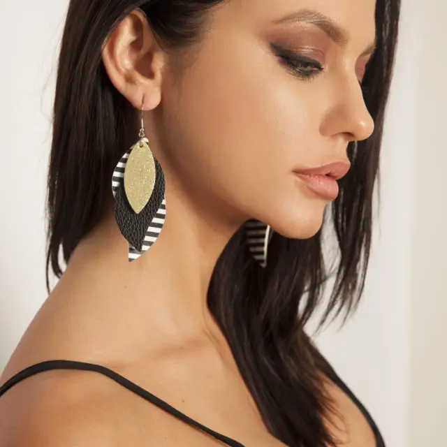 Ghetto Fashion Teardrop Leaf Earrings 2