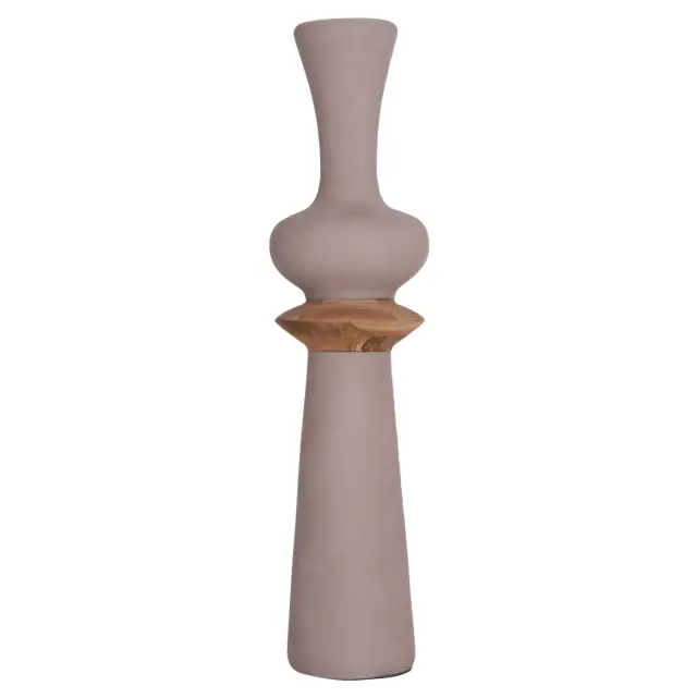 ΔΙΑΚΟΣΜΗΤΙΚΟ ΒΑΖΟ ΔΑΠΕΔΟΥ FB94660.05L FIBER CEMENT TAUPE--ΞΥΛΟ ΤΕΑΚ Φ45x172Υεκ 3