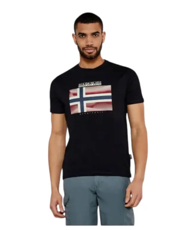 Napapijri - Ανδρικό Κοντομάνικο T-shirt S-Lari NP0A4IE5-941 Μαύρο - S