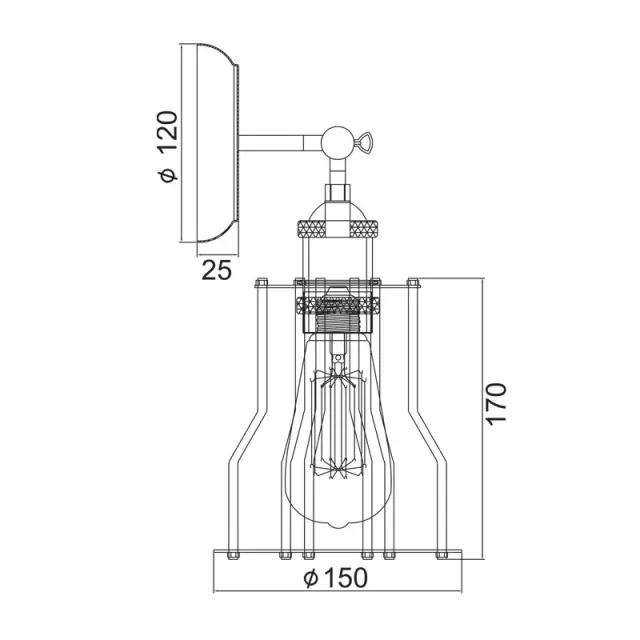 ΑΠΛΙΚΑ ΜΕΤΑΛΛΙΚΗ ΜΑΥΡΗ 1ΧE27 SOTIS / KS1342W151BKACA 2