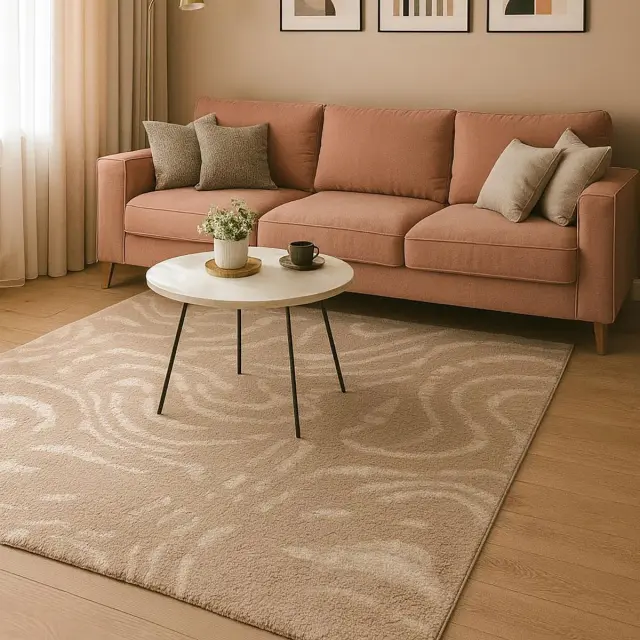 Beauty Home Διάδρομος με το μέτρο Puffy Art 9656 66cm Μπεζ 2
