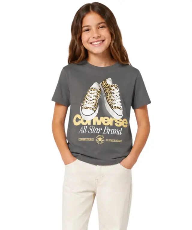 Converse - T‑shirt Για Κορίτσια 4CJ847-GDA Γκρι - 8 ετών