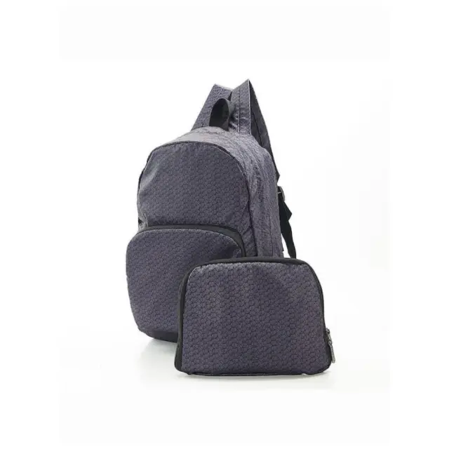 Eco Chic Αναδιπλούμενο Σακίδιο Πλάτης / Recycled Foldable Backpack (10 σχέδια) Black cubes 3