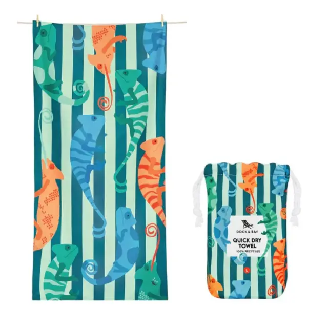 Dock & Bay: Παιδική Πετσέτα θαλάσσης Quickdry Karma Chameleon Microfiber (Μικροϊνες) 130×70εκ 623874