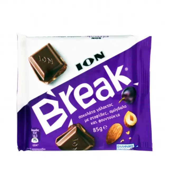 ION Break Σοκολάτα Γάλακτος Φράουλα και Μπισκότο 100gr 1 τμχ