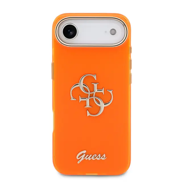 Guess IML 4G Script Metal Logo Case for iPhone Air Orange 3