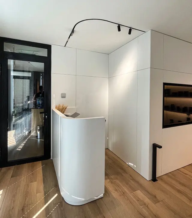 Eiva Led μαγνητική ράγα R40εκ λεπτή 48V DALI καμπυλωτή χωνευτή trimless μαύρη Μαύρο