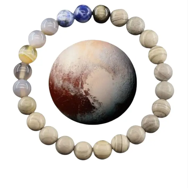 Silver Pluto Ελαστικό Βραχιόλι με Χάντρες