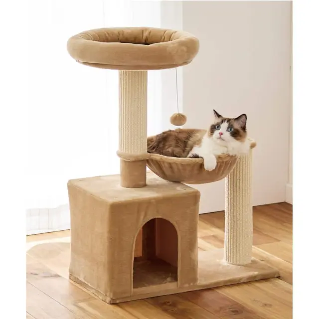 Ονυχοδρόμιο Με Ανταλ/κα Scratcher 3 Επιπέδων Μπεζ 60x30x80cm