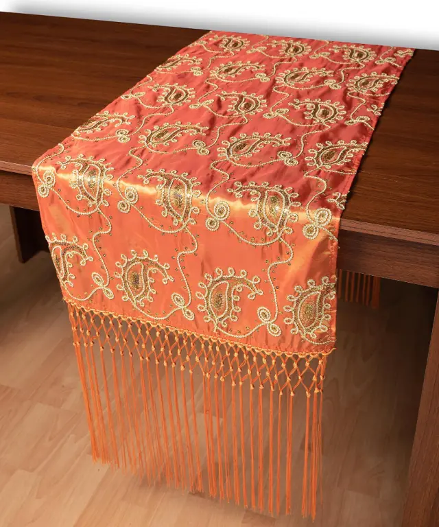 Σατέν τραβέρσα 1028 (50cm x 210cm) πορτοκαλί - -