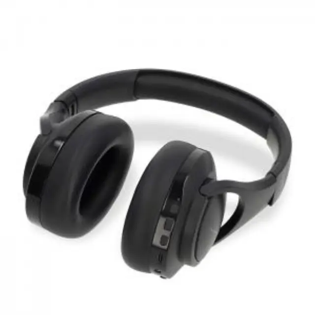 Ασύρματα over-ear ακουστικά με σύνδεση Bluetooth, μικρόφωνο και υβριδική λειτουργία ακύρωσης θορύβου, σε μαύρο χρώμα. 2