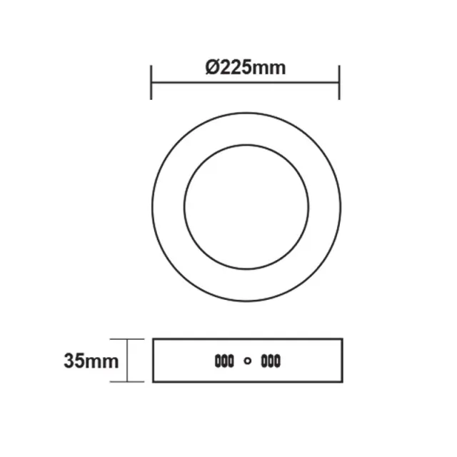 LED ΠΑΝΕΛ ΟΡΟΦΗΣ ΛΕΥΚΟ ΣΤΡΟΓΓΥΛΟ 230V AC18W 6500K 1800LM Ra80 Φ209mm / VEKO1865RW 2