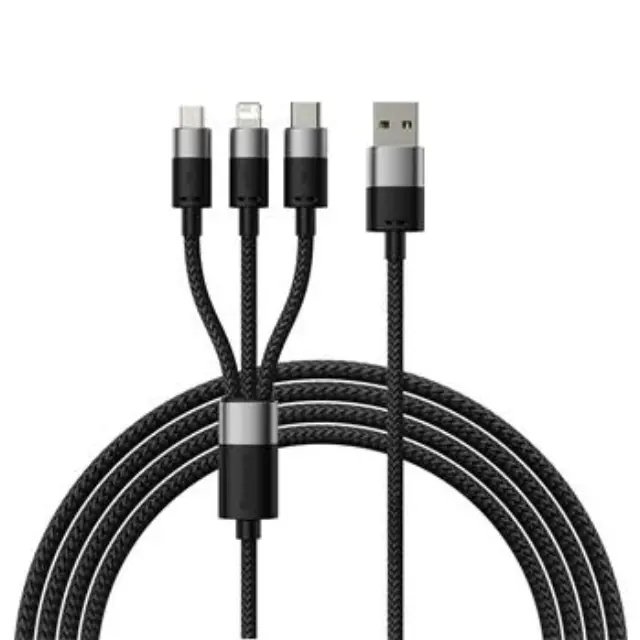 Baseus StarSpeed 3in1 Fast Charging Cable USB-A - USB-C/Lightning/MicroUSB 3.5A 1.2m Black