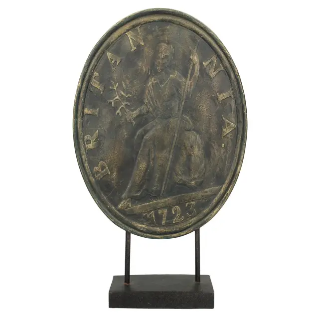 Διακοσμητικό Ρωμαϊκό Νόμισμα Καφέ Polyresin 28x7x36cm 2