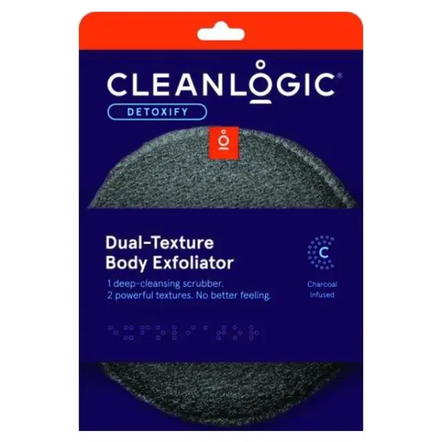Cleanlogic detoxify Dual-texture Body Exfoliators Set of 3 Grey/Black