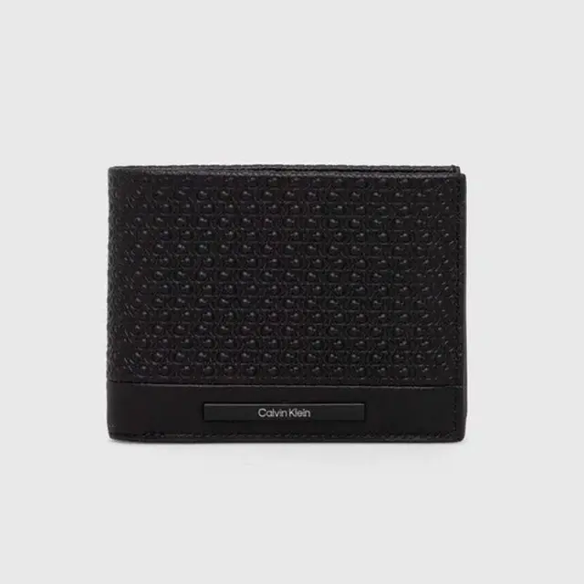 Calvin Klein - Ανδρικό Δερμάτινο Πορτοφόλι Textured Leather Trifold K50K511377-0GL Μαύρο
