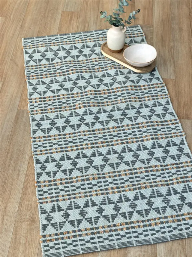 Χαλί Διαδρόμου 60x120 Palamaiki Lopa Grey 80% Βαμβάκι-20% Yute