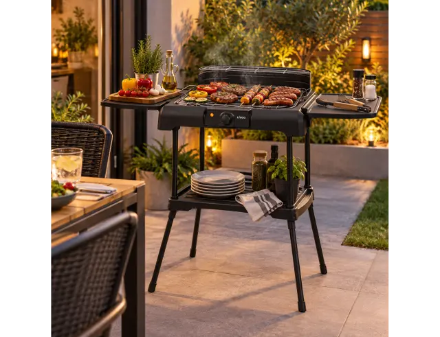 Hλεκτρική Ψησταριά BBQ 2 σε 1 Livoo DOM507 με ισχύ 2200W, ρυθμιζόμενο θερμοστάτη και επιφάνεια ψησίματος 39.5x24cm DOM507