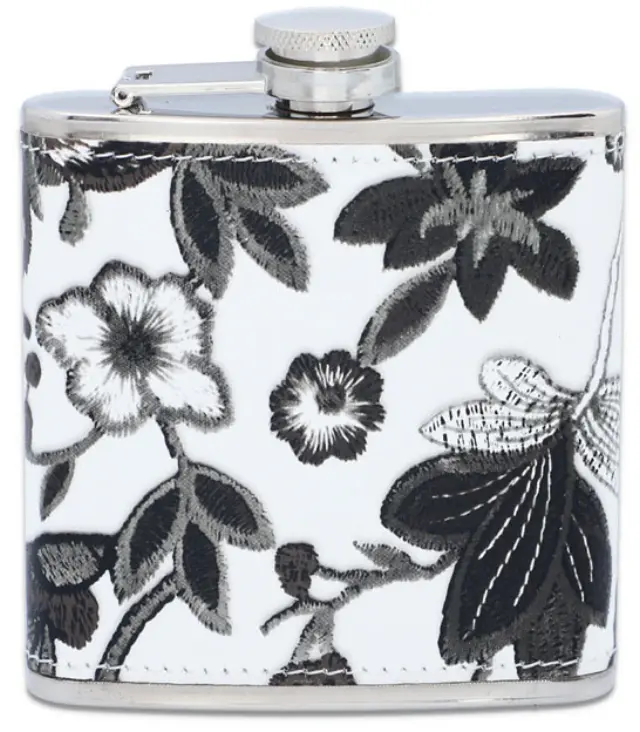 Hip Flask Φλασκί Ποτού Black Flower (F3310) - 180ml