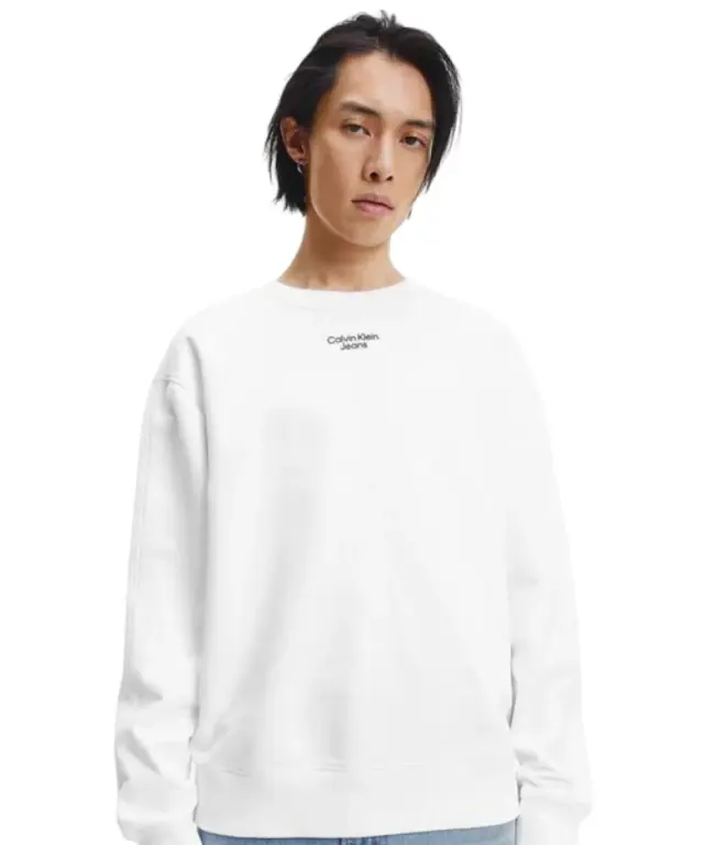 Calvin Klein - Ανδρικό Φούτερ Regular Fit J30J320044-YAF Λευκό - XL