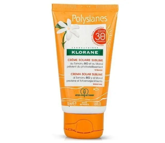 Klorane Polysianes Sublime Sun Cream SPF30 Αντηλιακή Κρέμα Προσώπου, 50ml