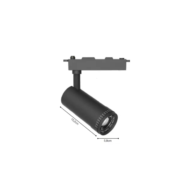 InLight Σποτ τριφασικής ράγας LED 30W 3CCT με επιλογή εναλλαγής μοιρών σε μαύρη απόχρωση D:6.8cmX15,7cm ( T3-06400-Black) 2