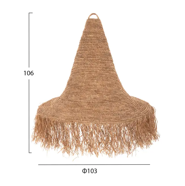 Φωτιστικό οροφής κρεμαστό Rattan σε φυσικό Φ103x84,5-106 εκ. 2